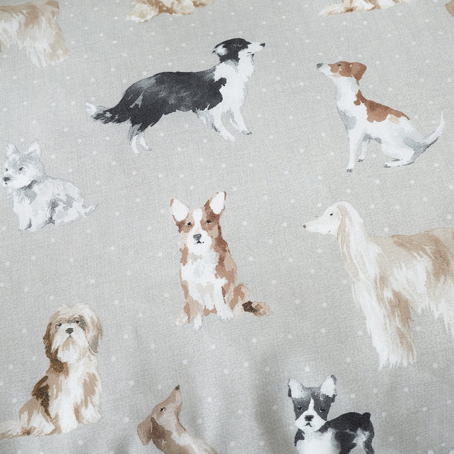 Divante Country Dogs Duvet Cover and Pillowcase Set - Natural / Single Image 5