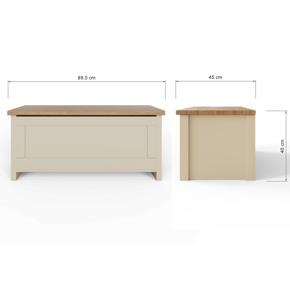 GFW Lancaster Cream Ottoman Storage Bench Image 9