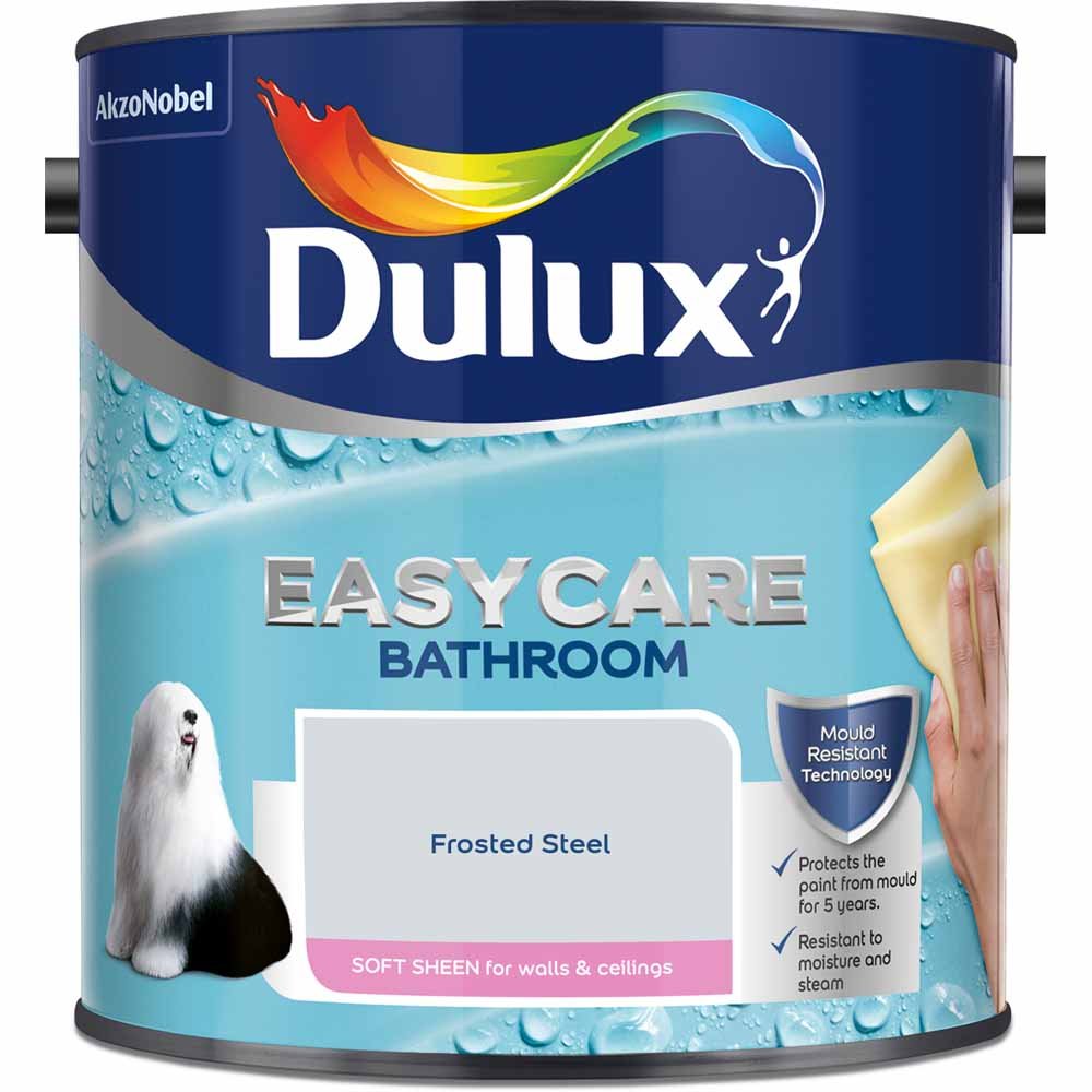Dulux Easycare Bathroom Frosted Steel Soft Sheen Emulsion Paint 2.5 Image 2