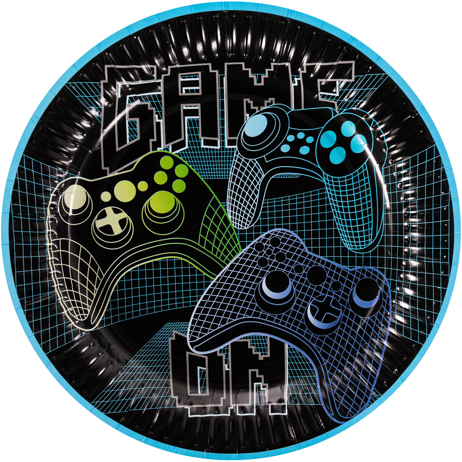 Pack of 8 Gamer Plates Black Image 3