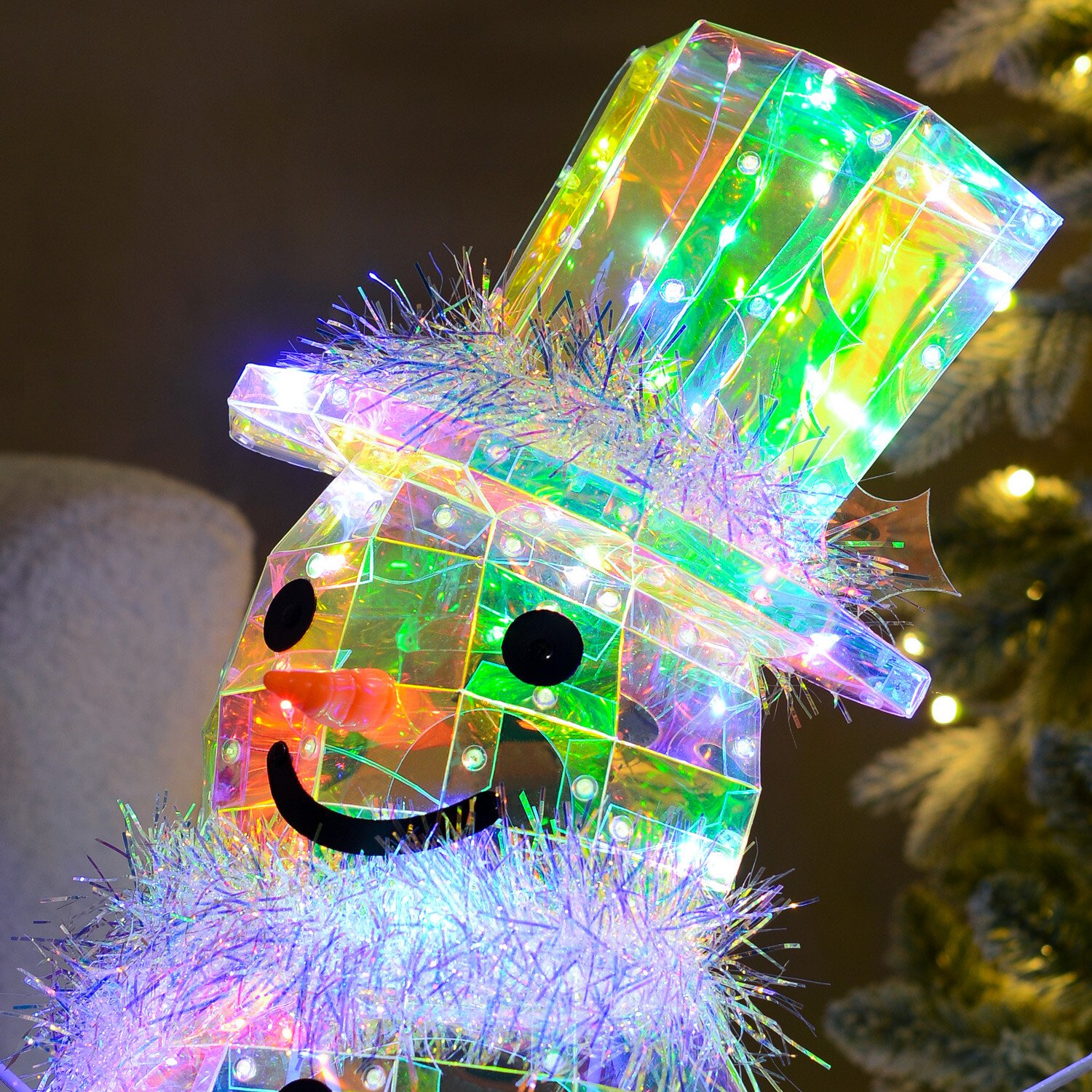 Iridescent LED Half Snowman Image 4