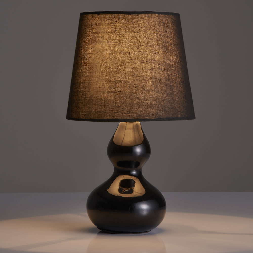 Wilko Black Ceramic Table Lamp Image 2