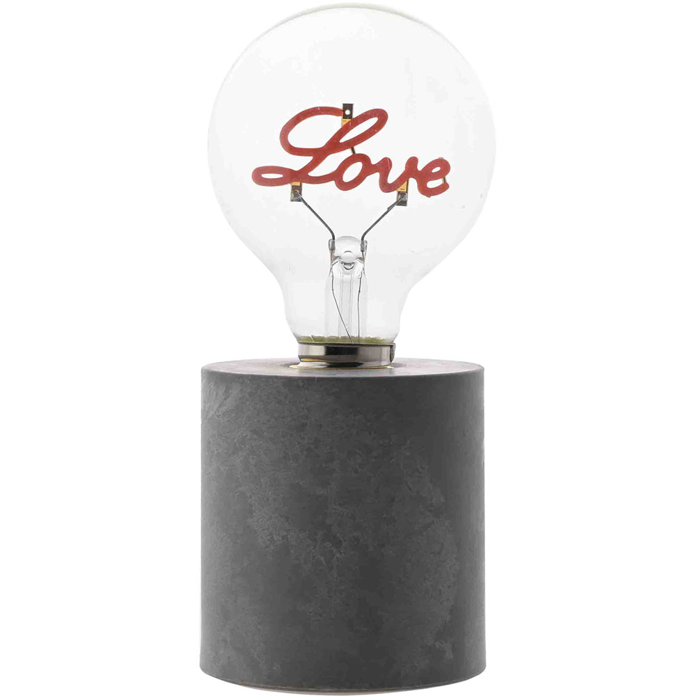 The Christmas Gift Co Grey Love Slogan Table Light Image 3