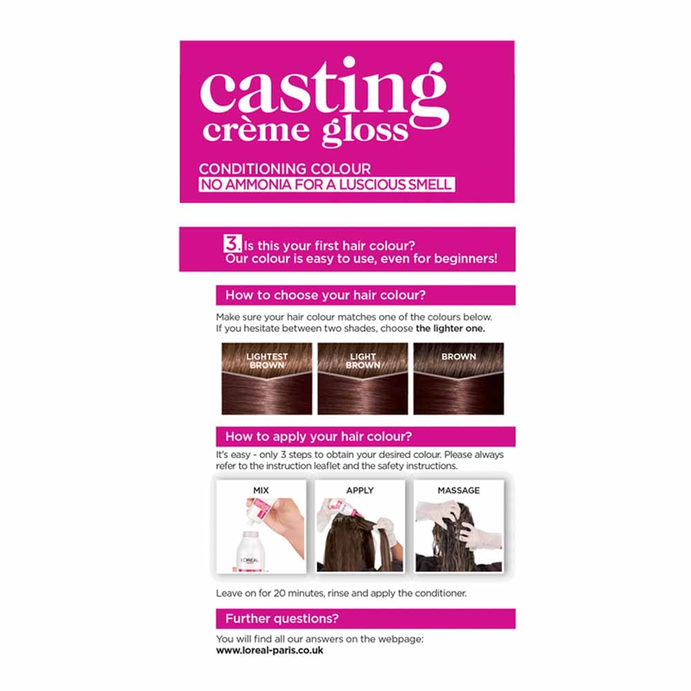 L'Oreal Paris Casting Creme Gloss 515 Chocolate Truffle Brown Semi-Permanent Hair Dye Image 2