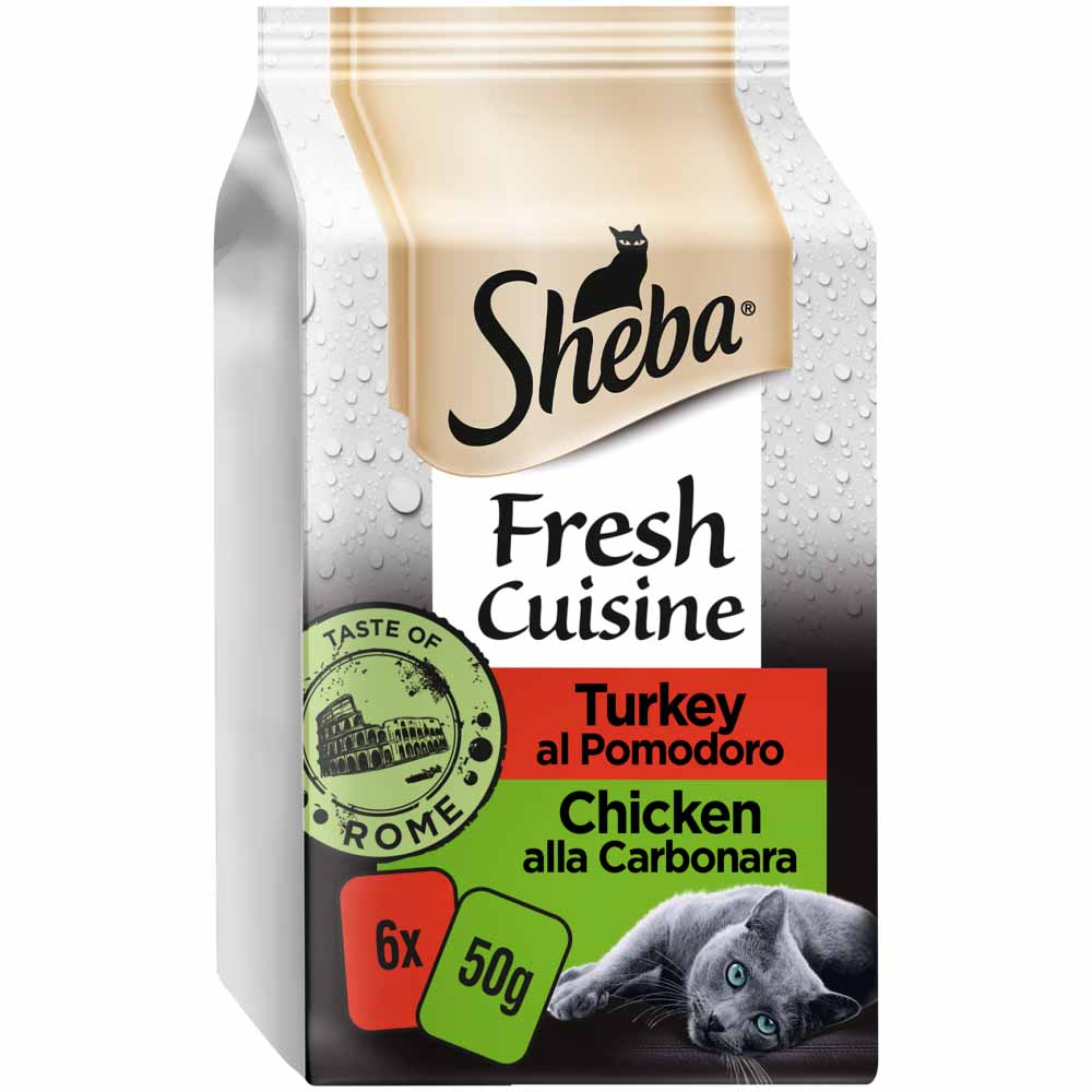 Sheba Fresh Cuisine Taste of Rome in Gravy Cat Food Pouches 6 x x50g Image 1
