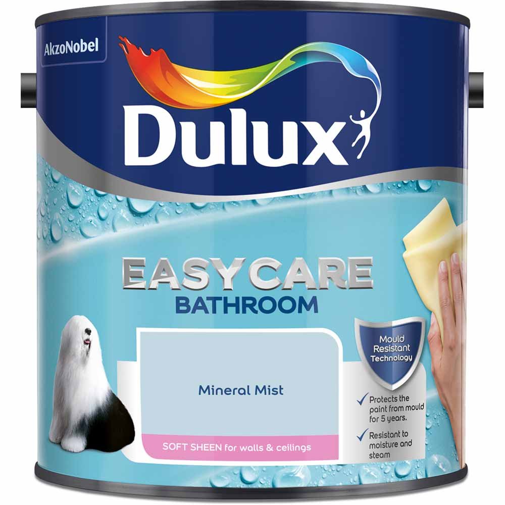 Dulux Easycare Bathroom Mineral Mist Soft Sheen Emulsion Paint 2.5L Image 2