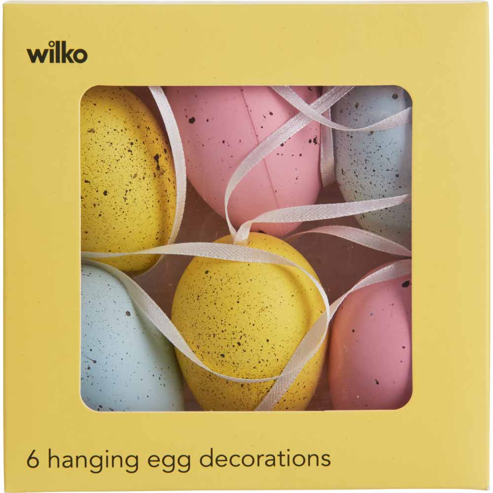 Wilko Hanging Easter Egg Decorations 6pk Image 1