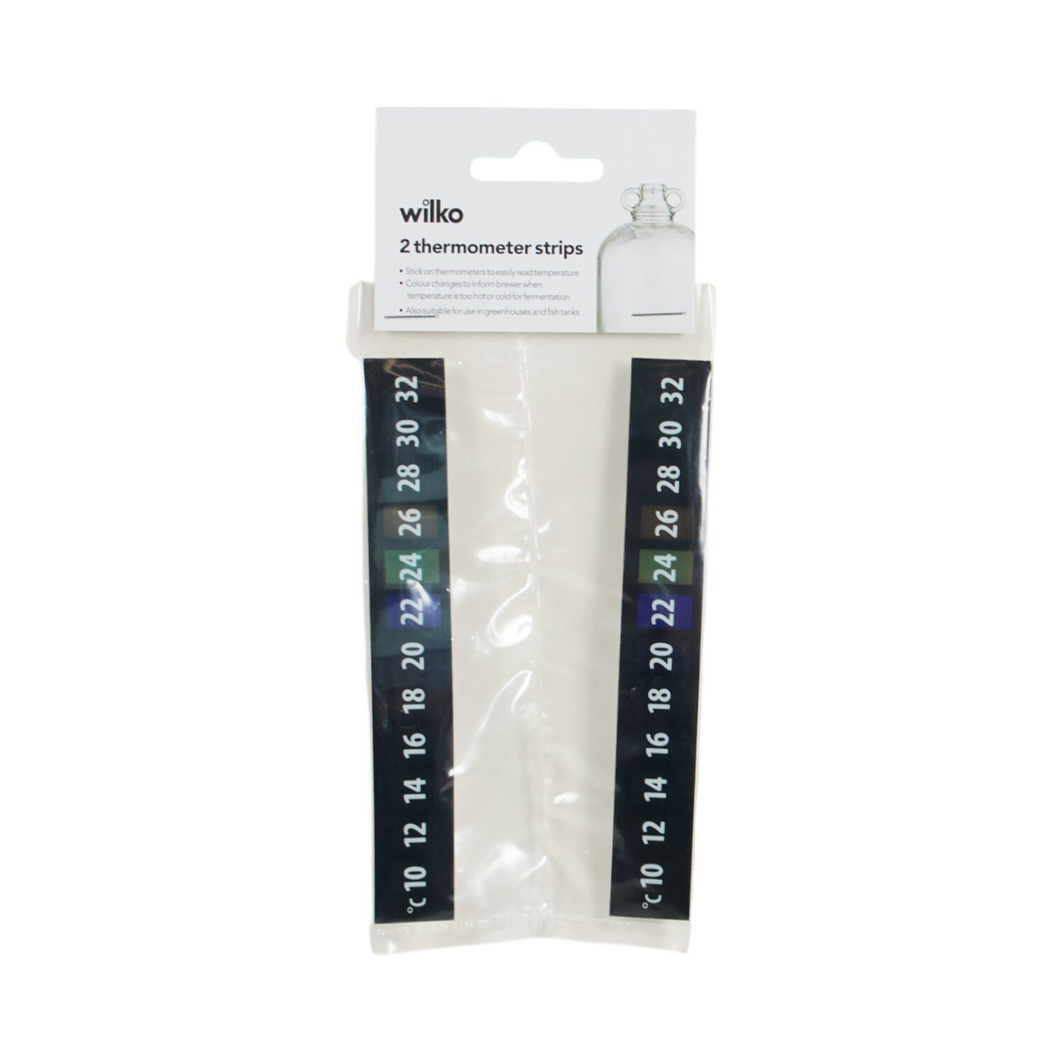 Pack of 2 Stick on Thermometer Strips Black Image 1