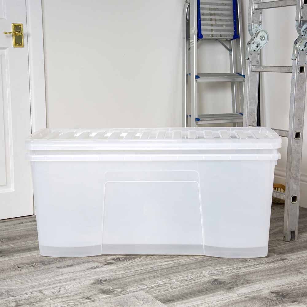 Wham 133L Crystal Storage Box with Lid 2 Pack Image 5