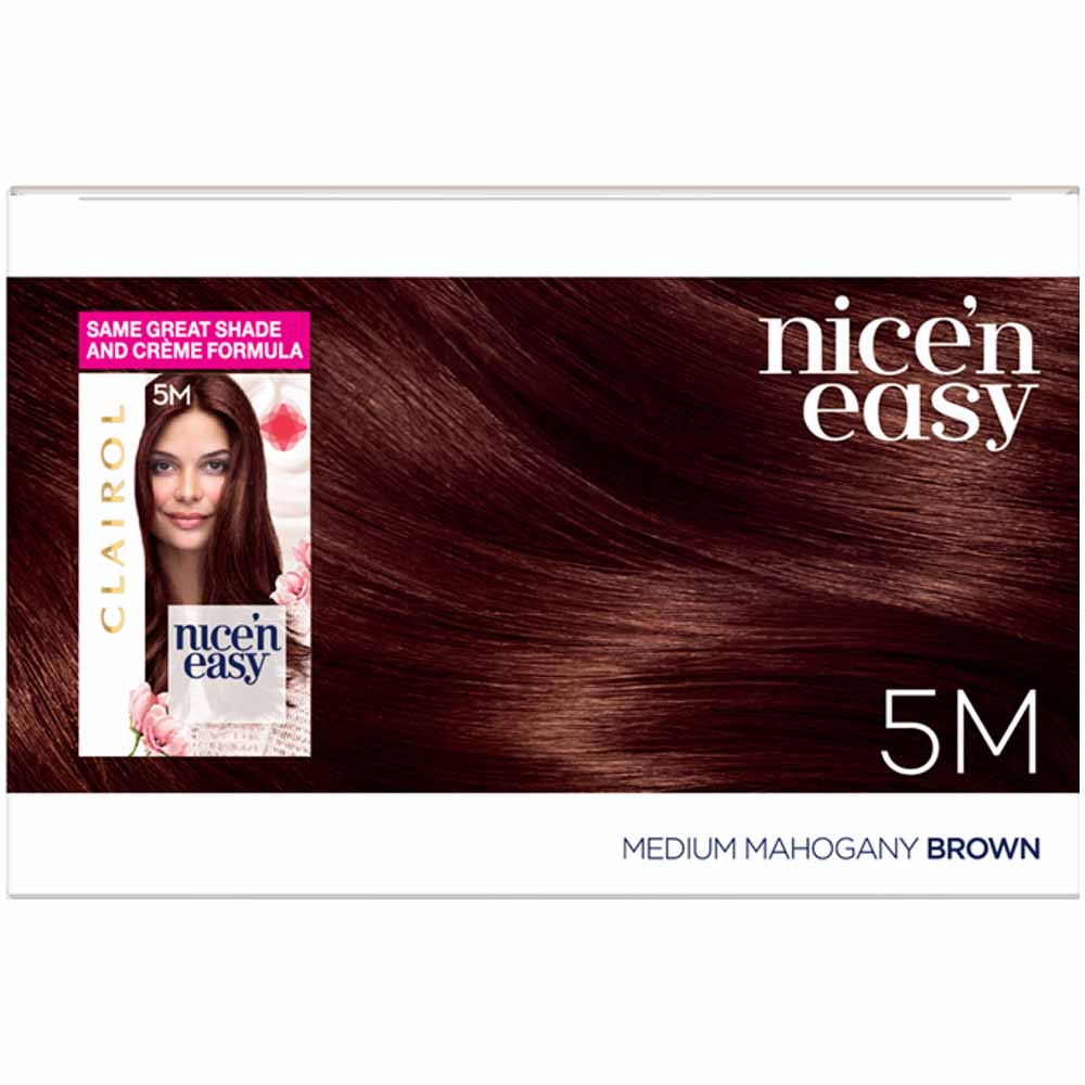 Clairol Nice'n Easy Medium Mahogany Brown 5M Permanent Hair Dye Image 3