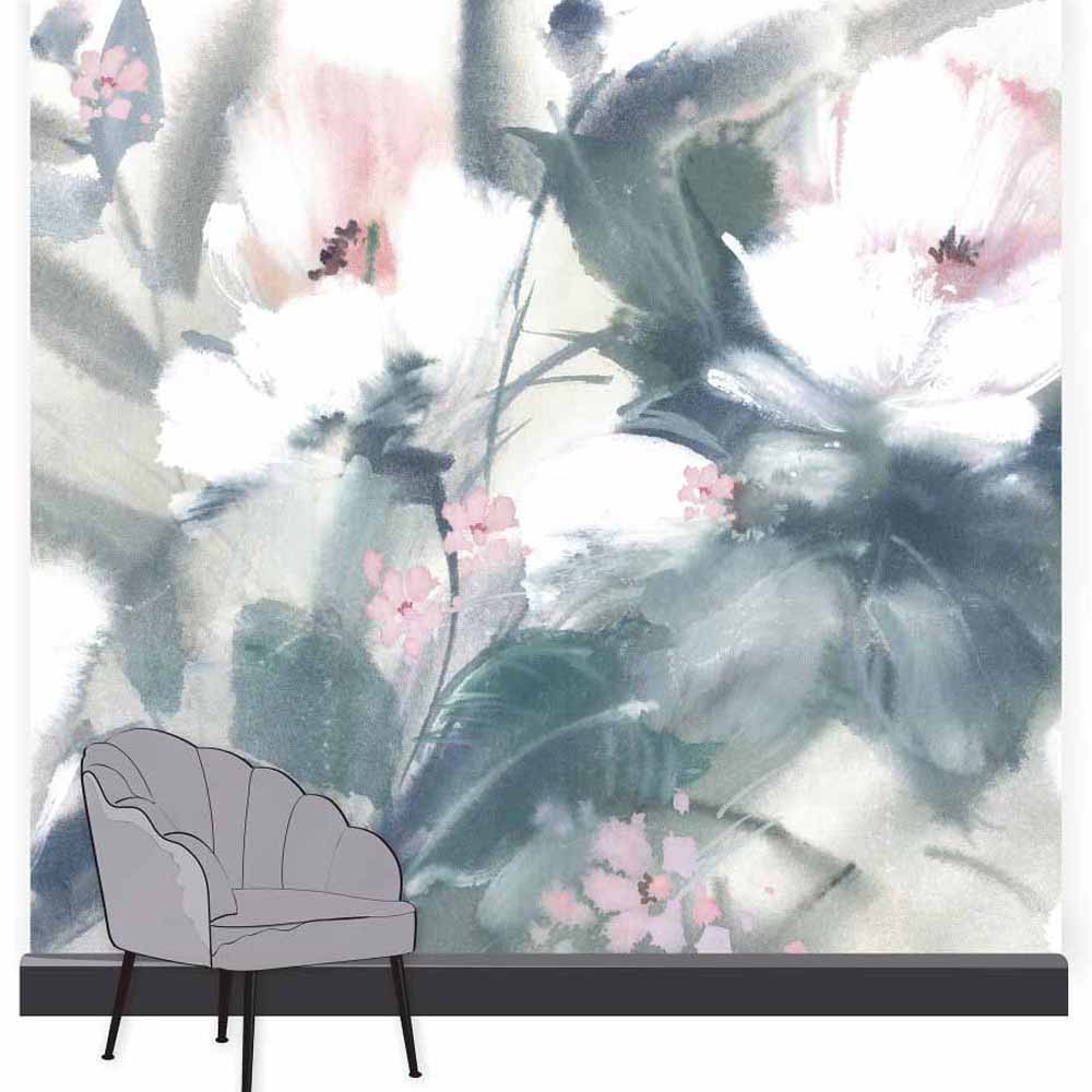 Art For The Home Floral Pastel Wall Mural Image 1
