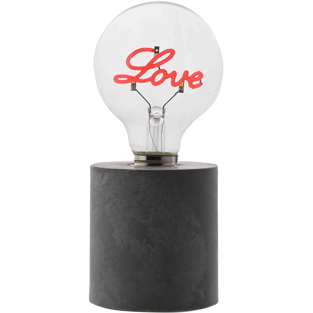 The Christmas Gift Co Grey Love Slogan Table Light Image 2