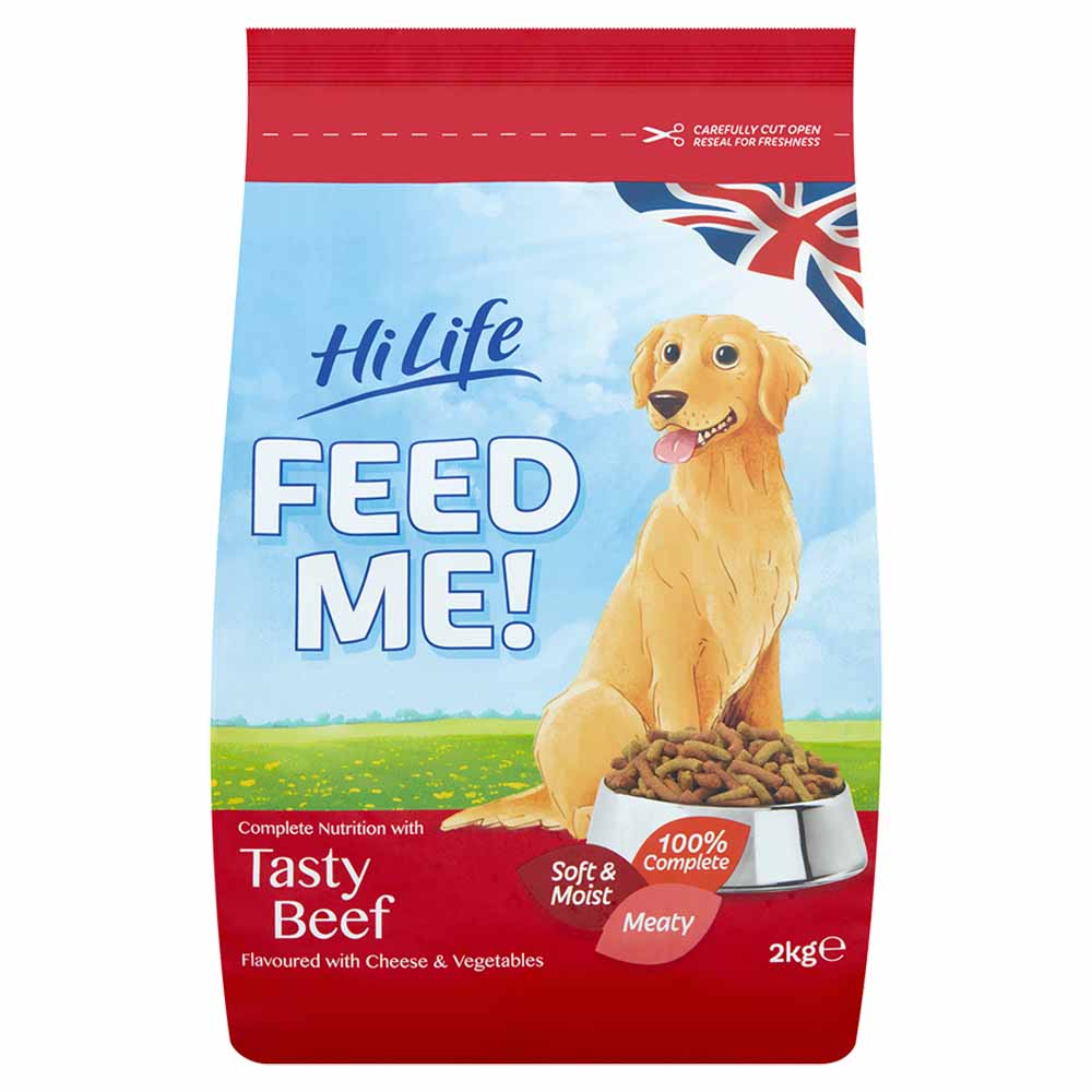 HiLife FEED ME! Beef with Cheese & Vegetables Dog Food 2kg Image 1