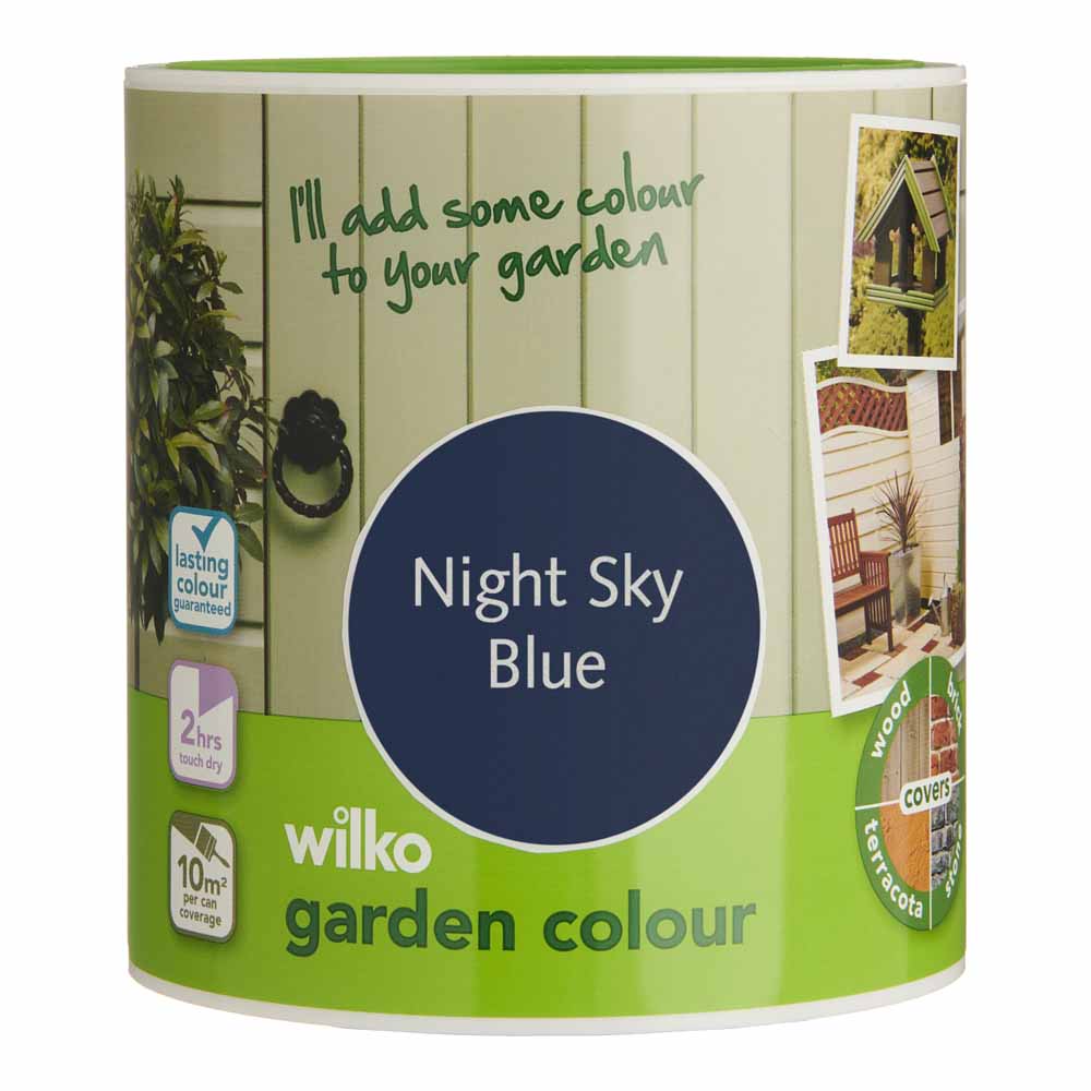 Wilko Garden Colour Night Sky Blue Wood Paint 1L Image 2