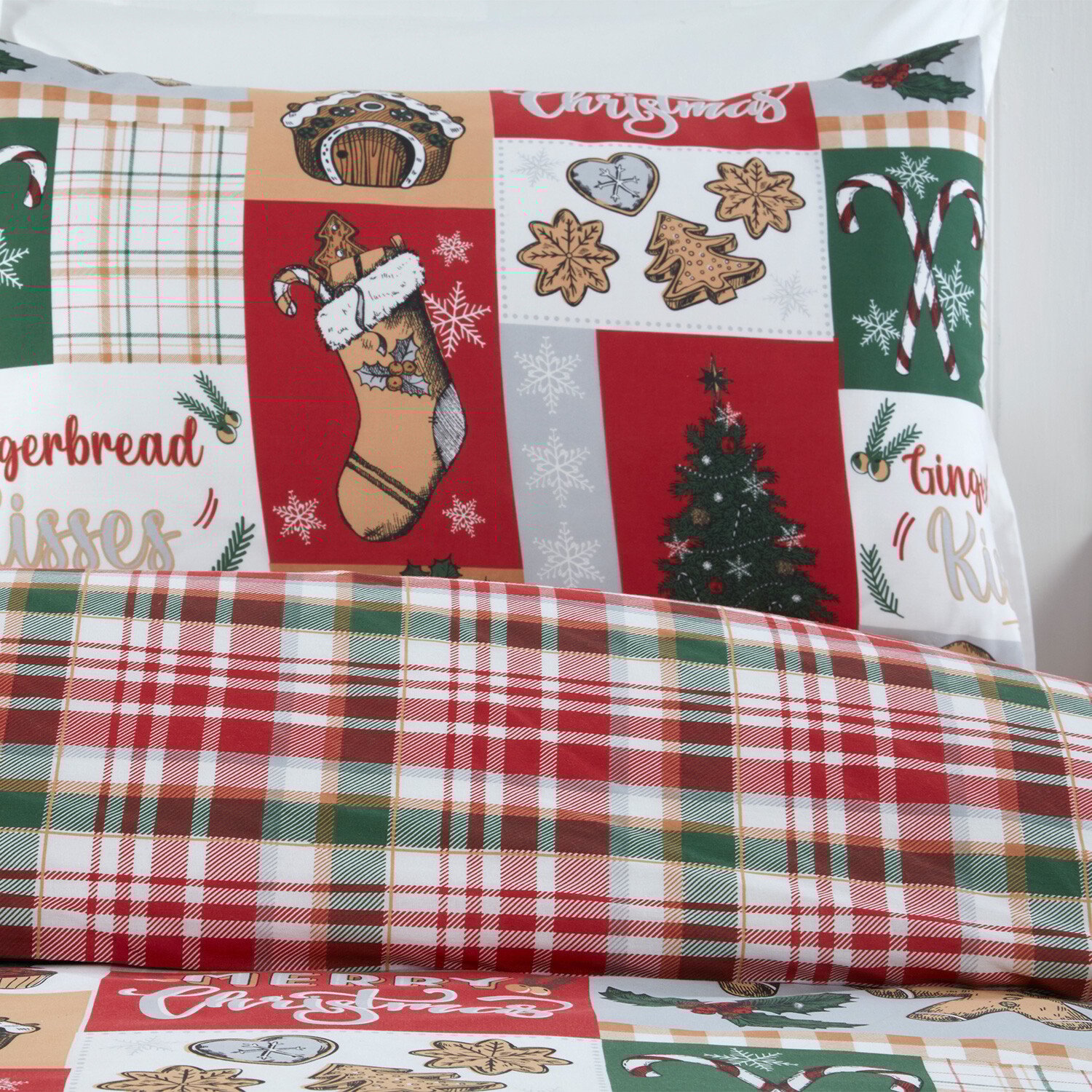 Gingerbread House Duvet Set - Red / King Image 5