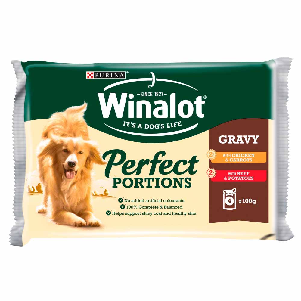Winalot Chicken and Beef Dog Food 4 x 100g Image 1