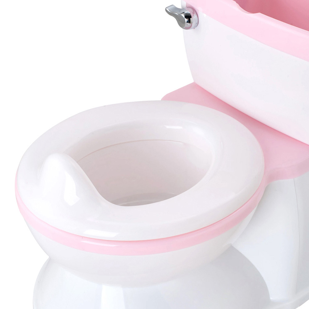 H&O Direct Pink Realistic Baby Potty Training Toilet with Flushing Sound Image 2