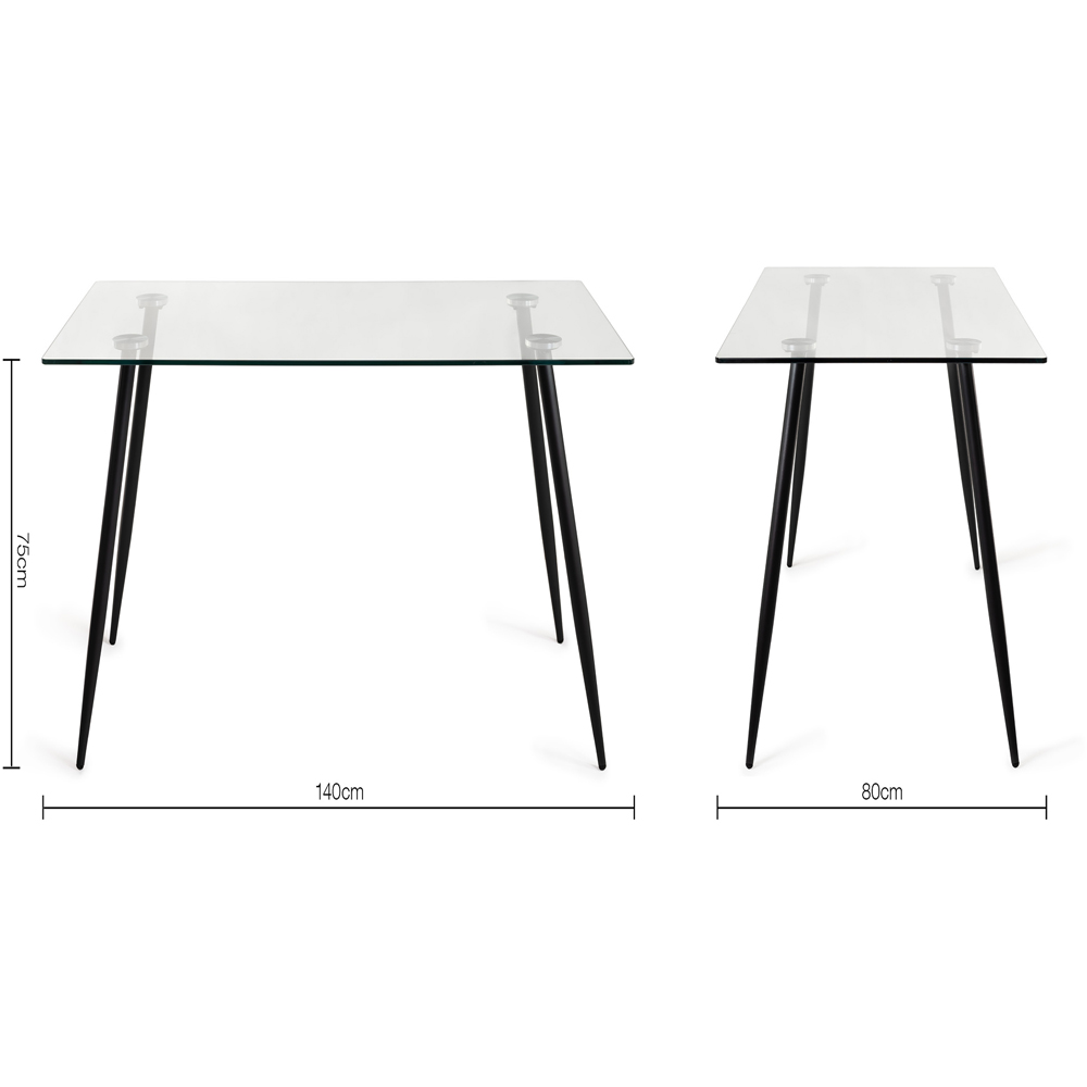 Bentley Designs Martini 6 Seater Clear Tempered Glass Dining Table Image 7