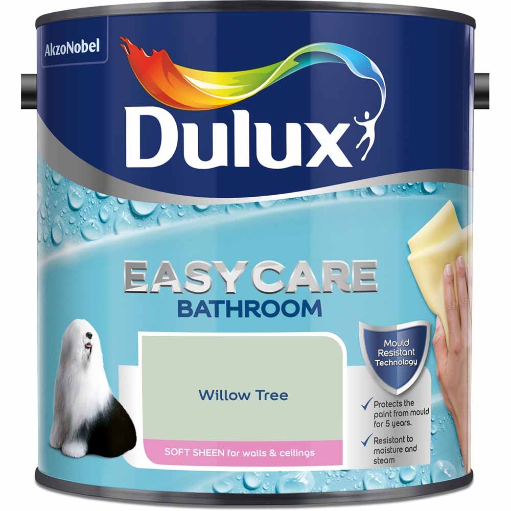 Dulux Easycare Bathroom Walls & Ceilings Willow Tree Soft Sheen Emulsion Paint 2.5L Image 2