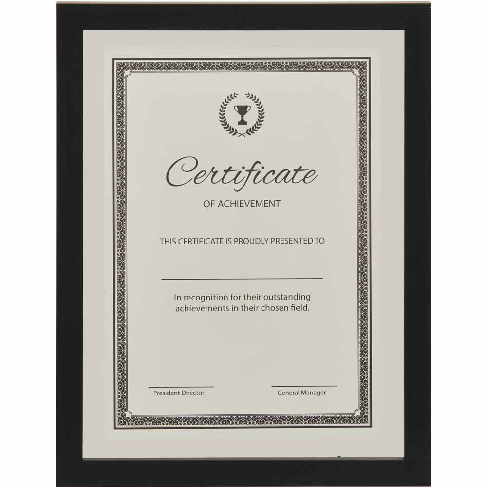 A4 ~ MATT BLACK ~ WOOD PICTURE PHOTO CERTIFICATE FRAME WITH GLASS 
