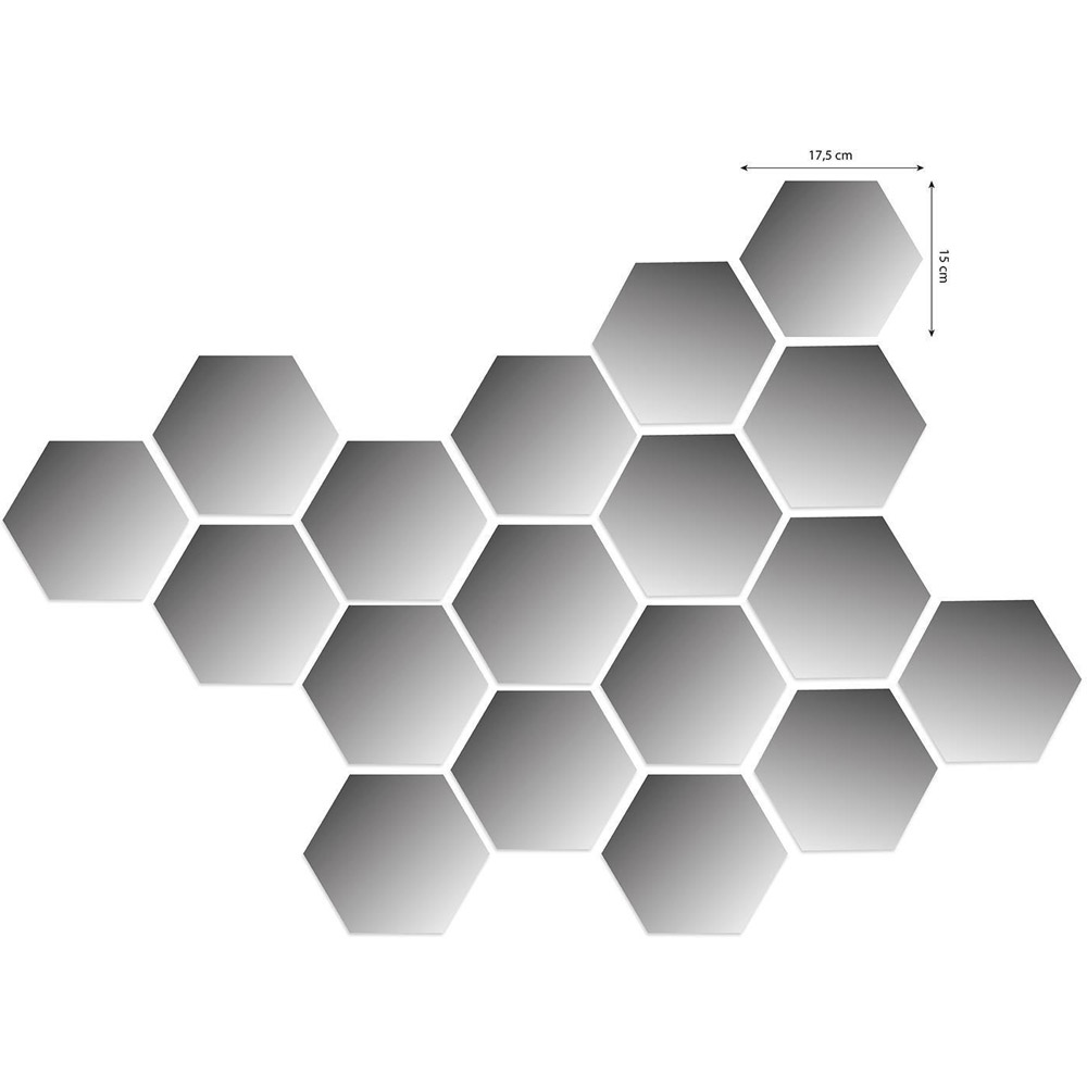 Walplus Hexagonal Wall Mirror Sticker 12 Pack Image 6