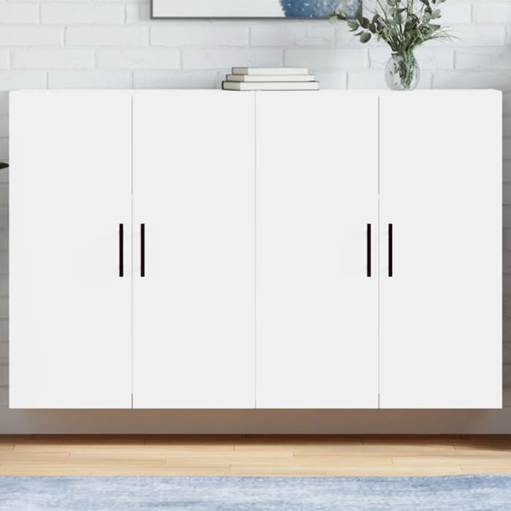vidaXL 2 Door White Wall Mounted Cabinet 2 Pack Image 1