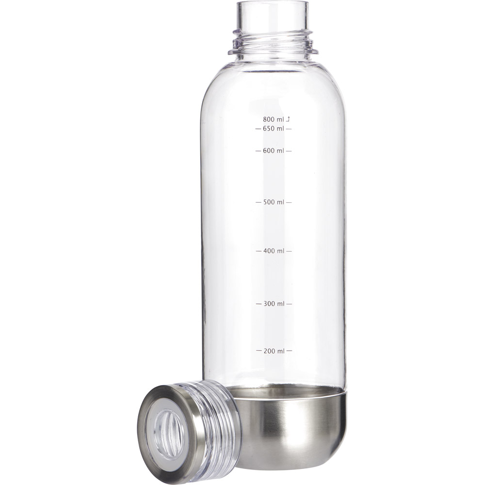 Wilko 800ml Clear Water Bottle Image 2