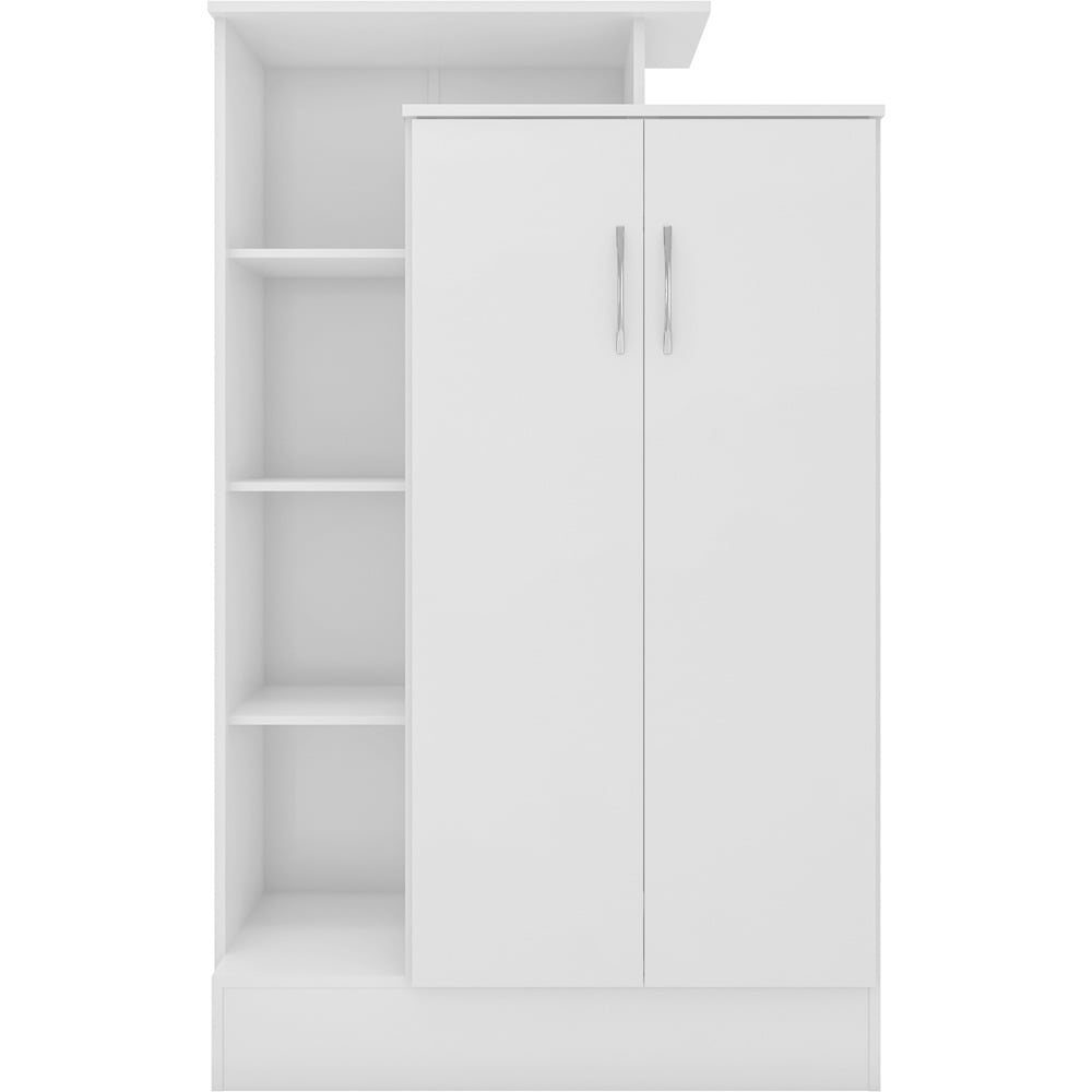 Seconique Nevada 2 Door Gloss White Petite Open Shelf Wardrobe Image 3