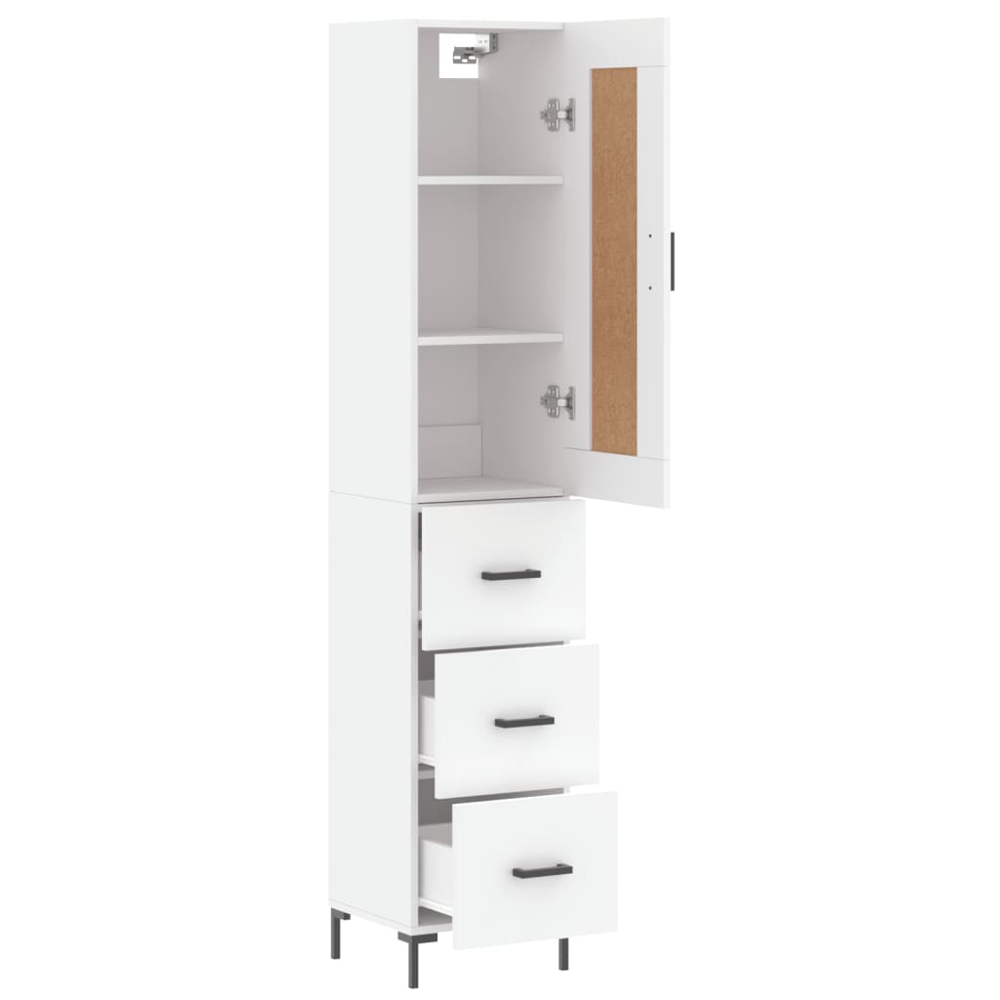 vidaXL Single Door 3 Drawer White Highboard Image 4