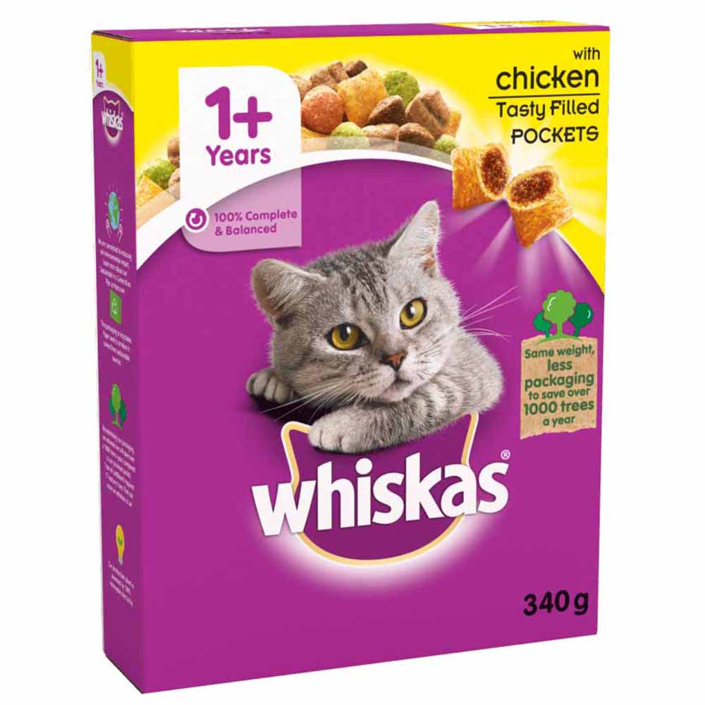 Whiskas Complete Chicken Flavour Dry Cat Food 340g Image 3