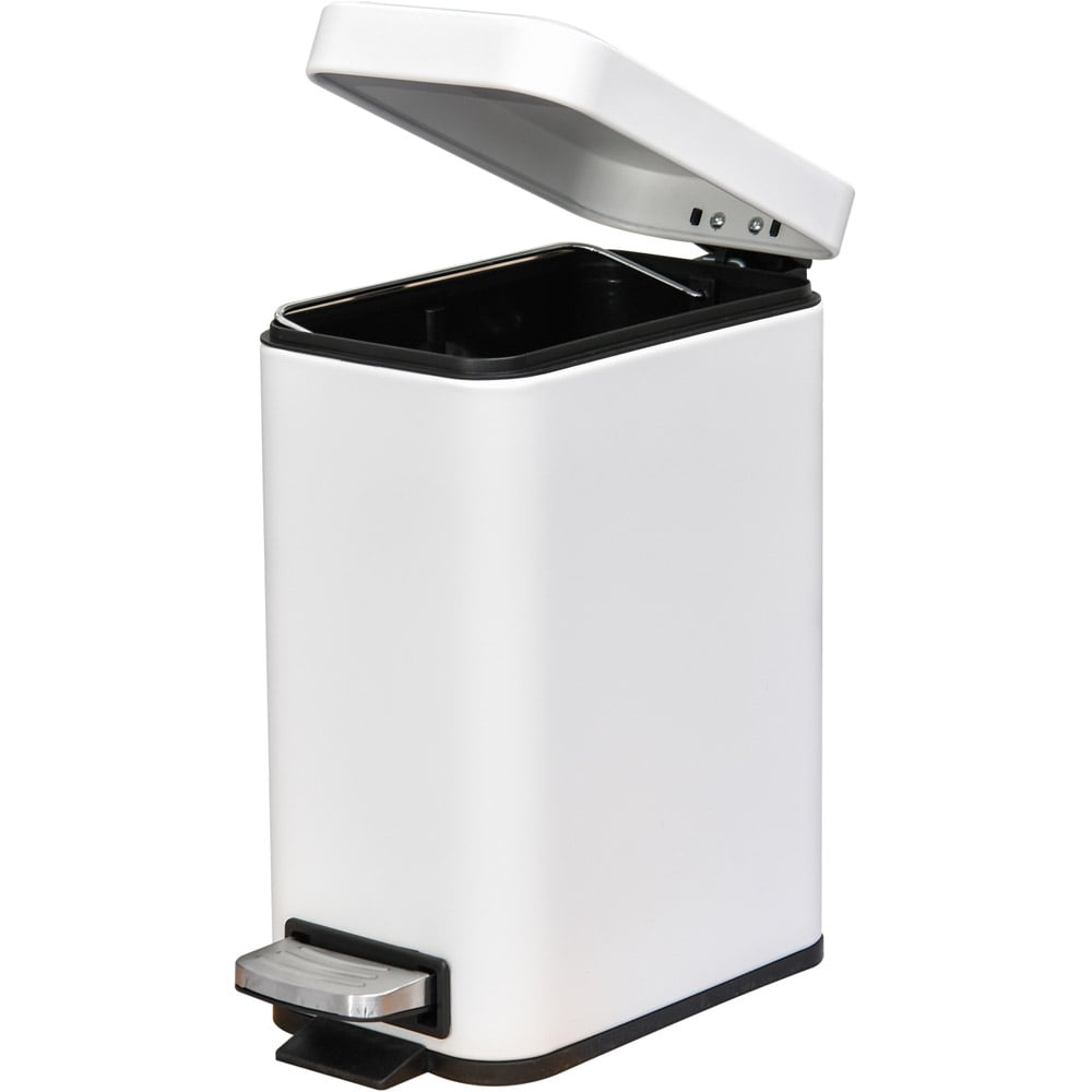 HOMCOM White Pedal Bin 5L Image 3