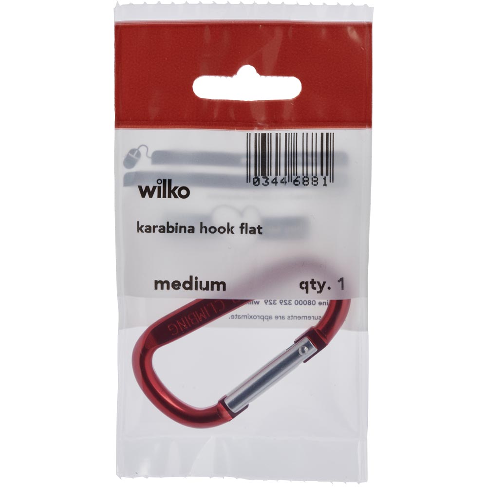 Single Wilko Medium Flat Carabiner Hook in Assorted styles Image 8