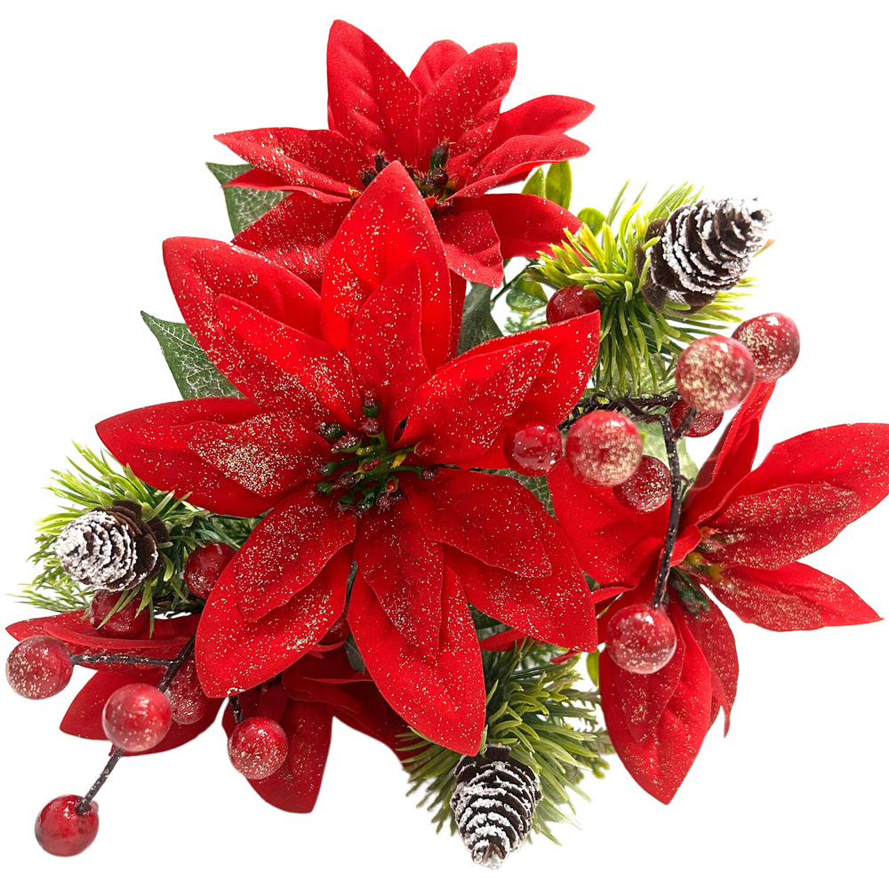 Poinsettia Glitter Bouquet Image 6