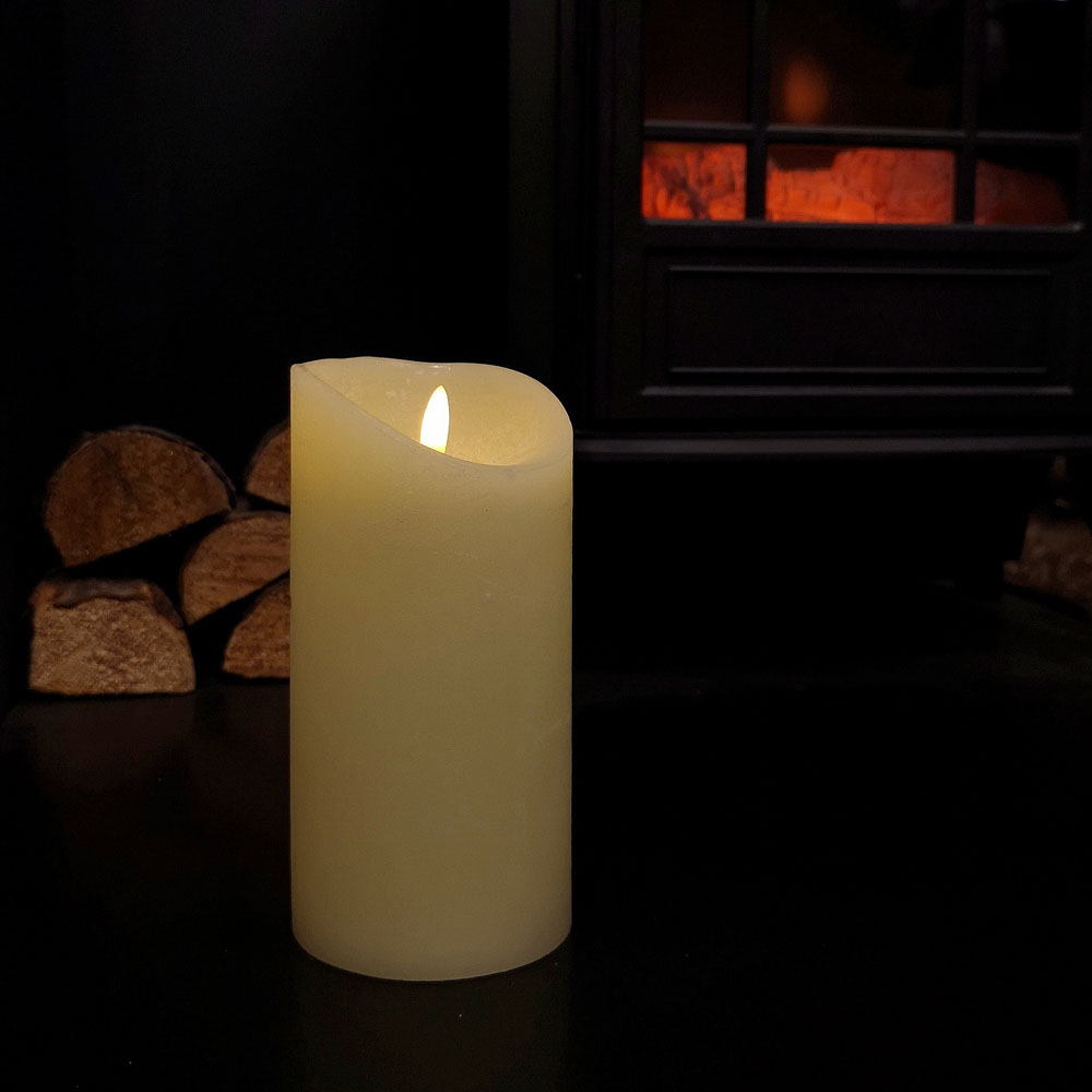 Premier Cream Flicker Bright Candle with Timer 18cm Image 7