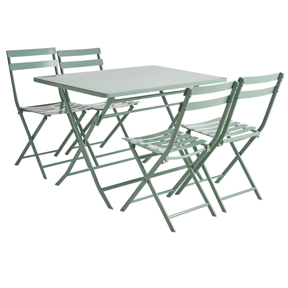 Wilko Metal Garden 4 Seater Table and Chairs Image 1