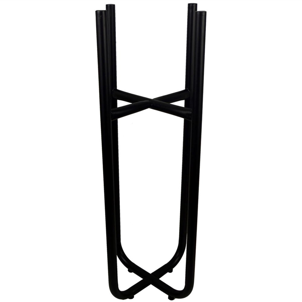 Leaf Tall Black Metal Planter Stand and Iridescent Rainbow Planter Set 62 x 18cm Image 2