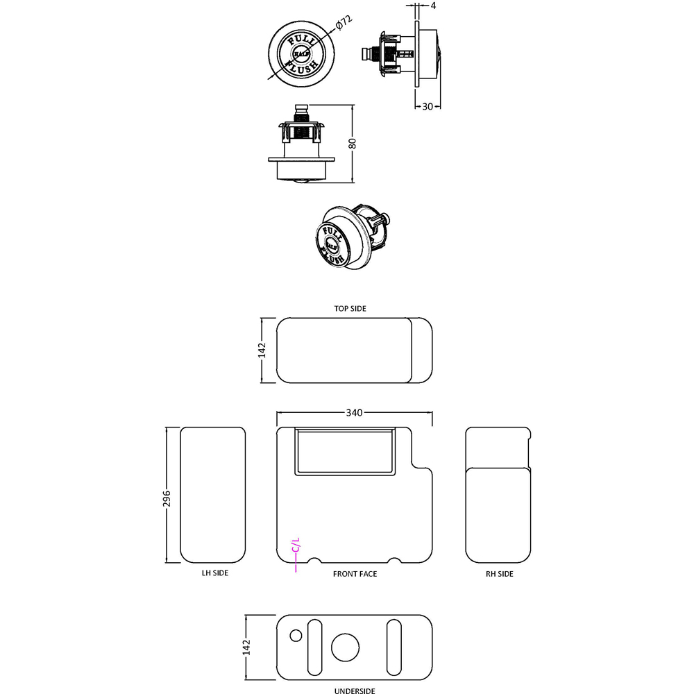 nuie Universal Access Cistern with Chrome Flush Plate Image 2