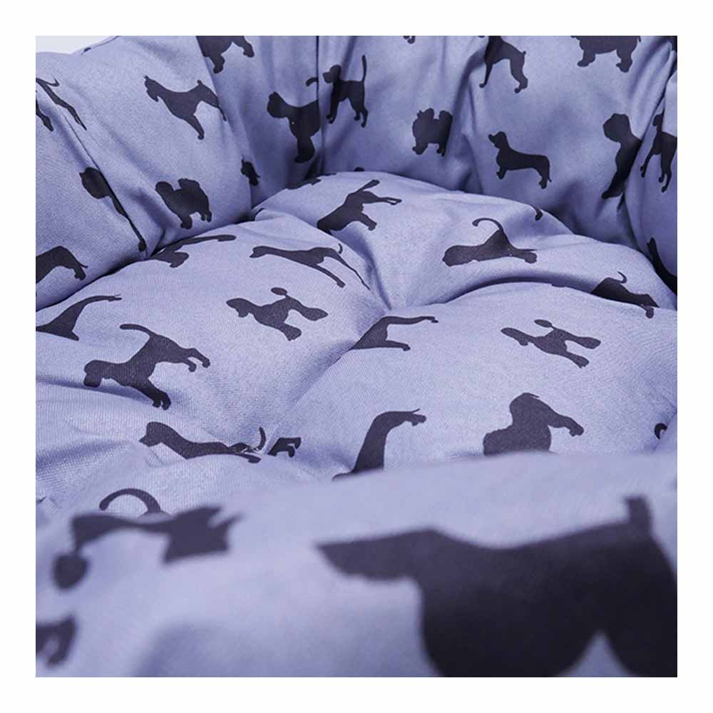 Rosewood Dogs Print Grey Oval Pet Bed 68cm Wilko