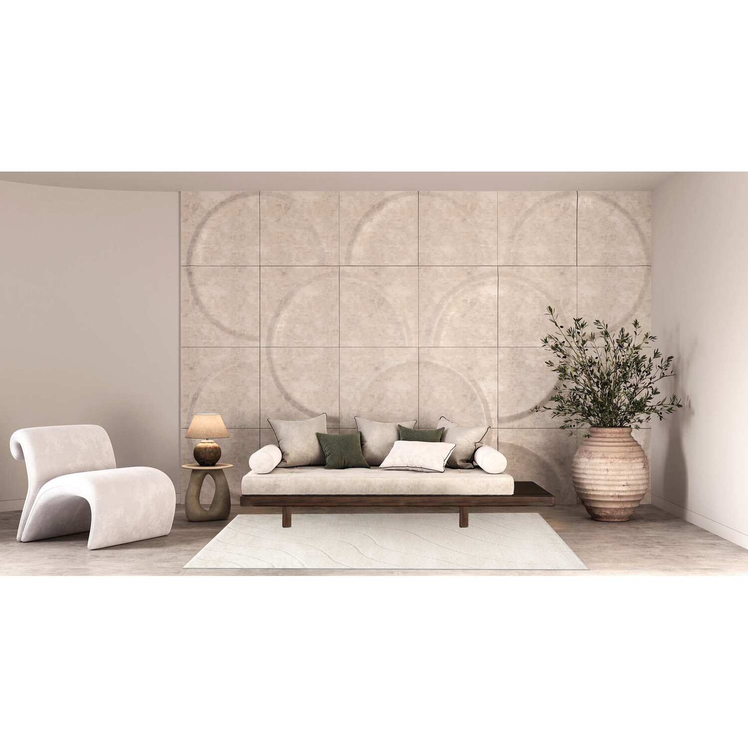 Savanna Wave Rug - White / 160cm Image 3