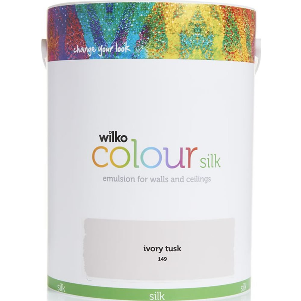 Wilko Ivory Tusk Silk Emulsion Paint 5L Wilko