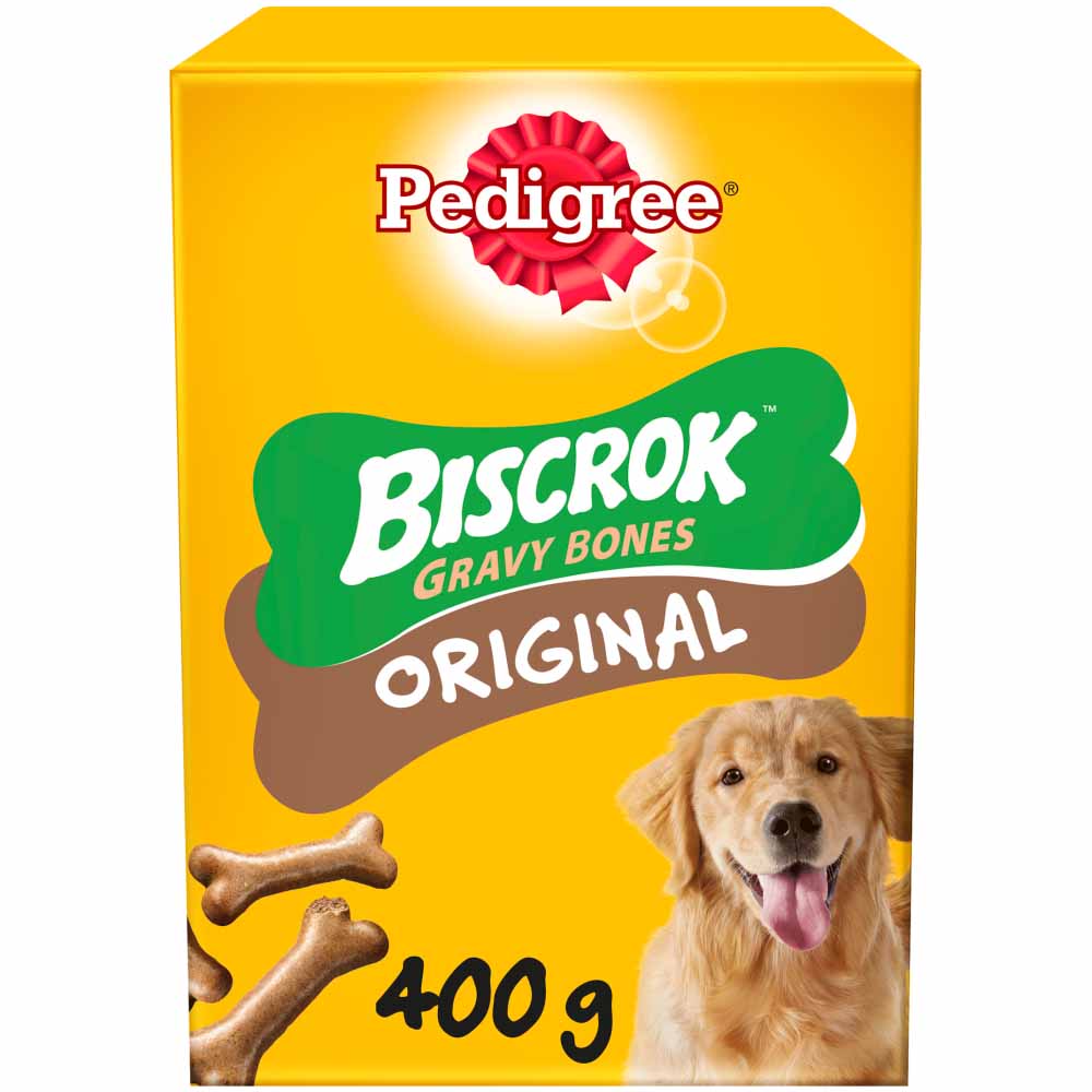 Pedigree Biscrok Gravy Bones Original Adult Dog Treat Biscuits 400g Image 1