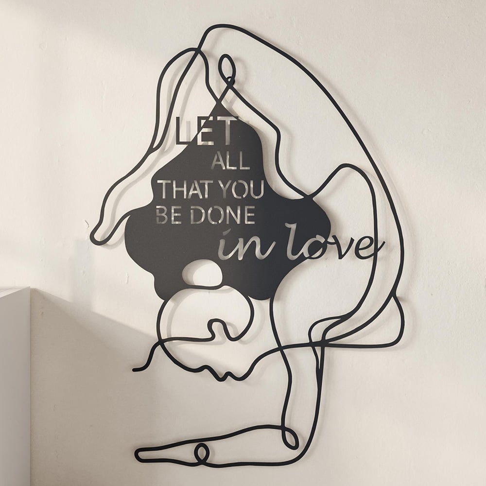 Decortie Do In Love Black Metal Wall Art Ornament 42.5 x 60cm Image 2