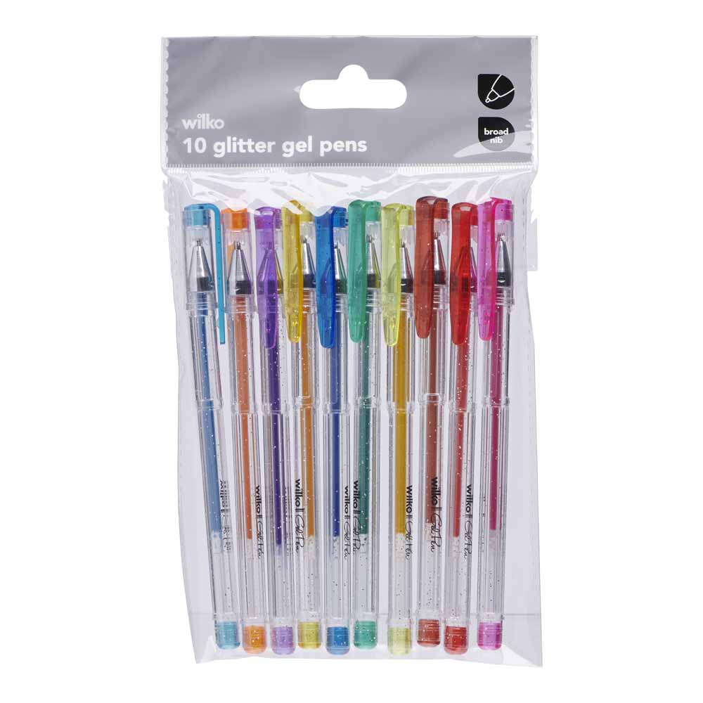 Wilko Glitter Gel Pens 10 pack Image