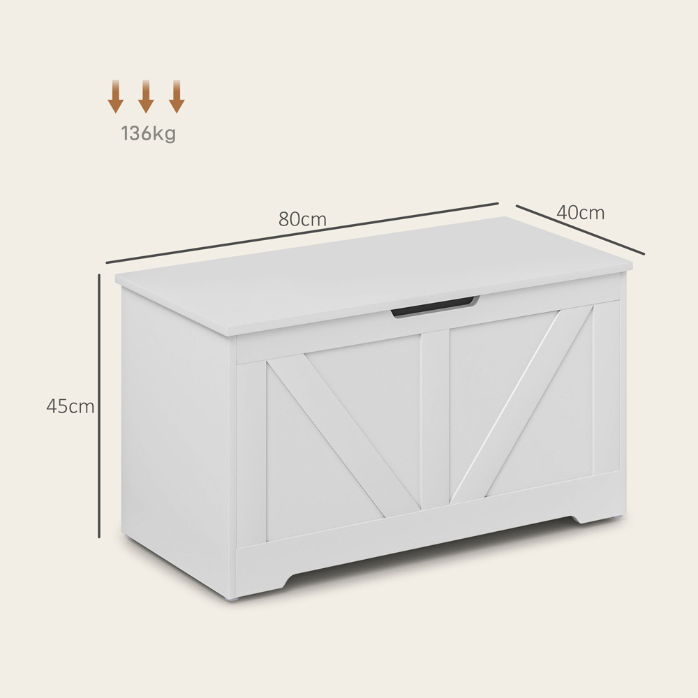 HOMCOM White Storage Trunk 80cm Image 9
