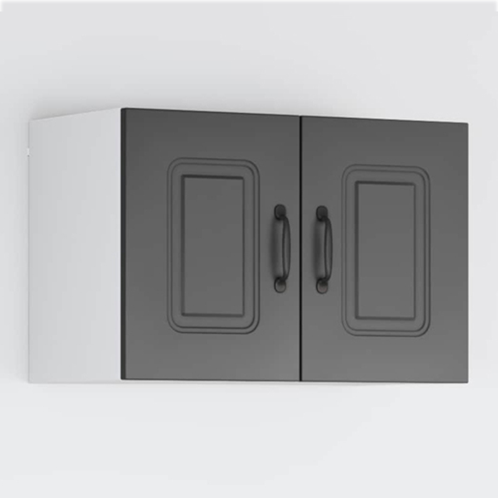 vidaXL Kalmar 2 Door Black Wall Mounted Kitchen Cabinet Set of 2 Image 1