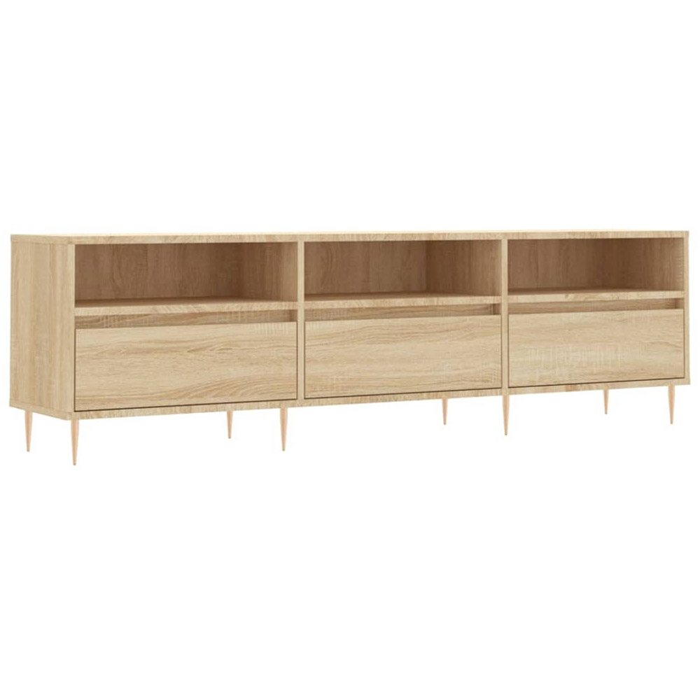 vidaXL 3 Door 3 Shelf Sonoma Oak TV Cabinet Image 2