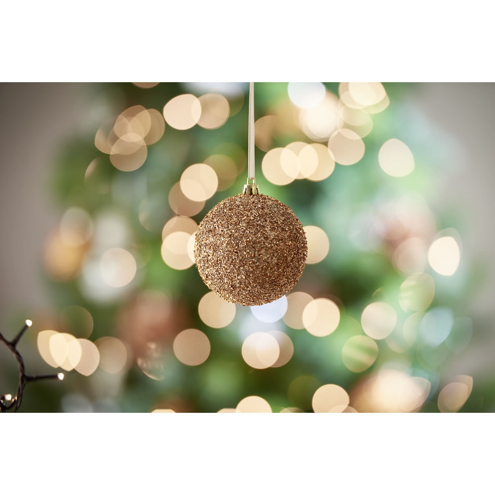 Wilko Country Christmas Textured Copper Christmas Bauble Image 2