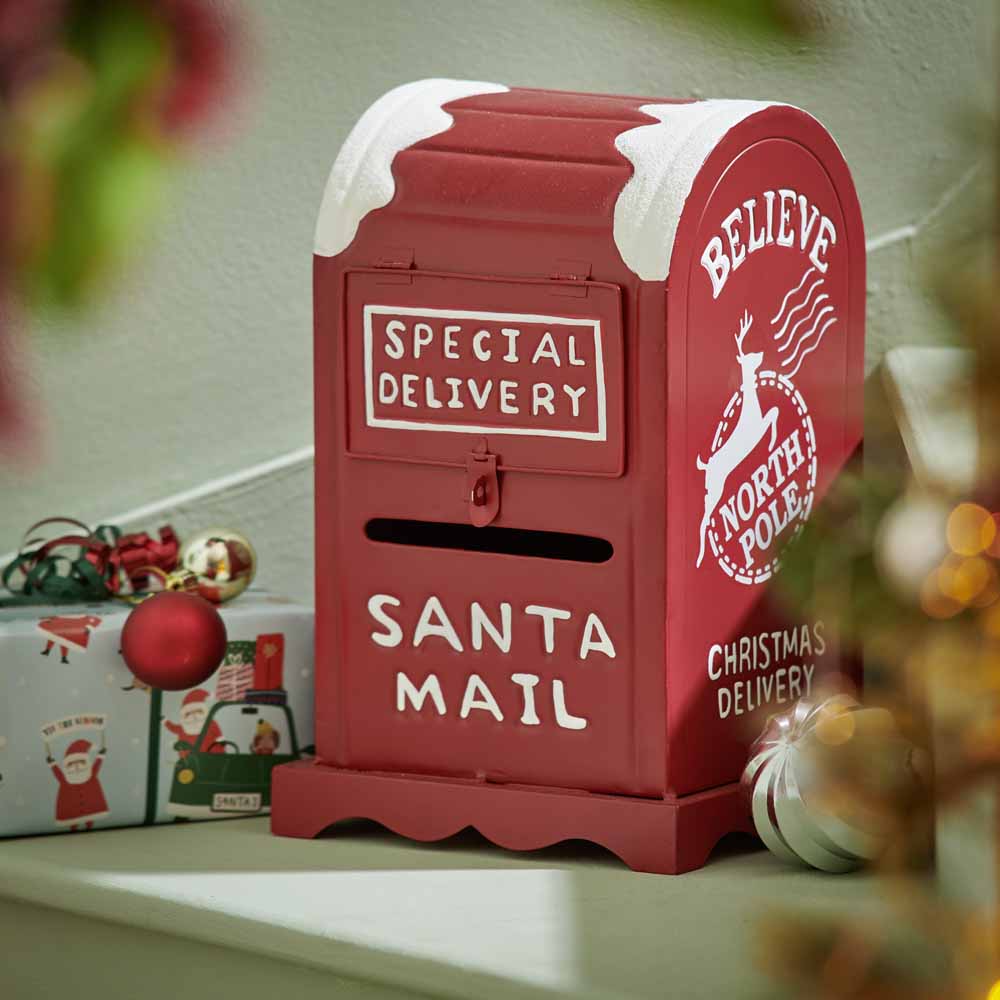 Wilko Traditional Red Santa Mailbox Image 4