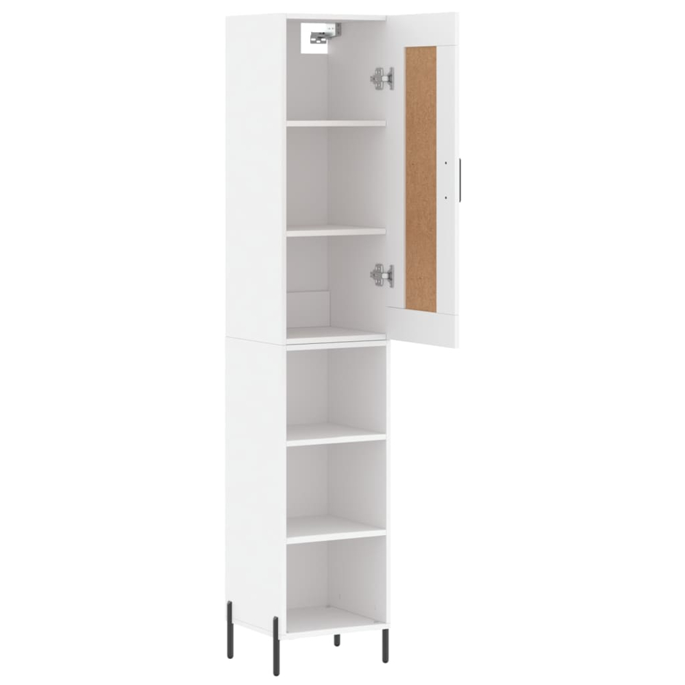 vidaXL Single Door 3 Shelf White Highboard Image 4