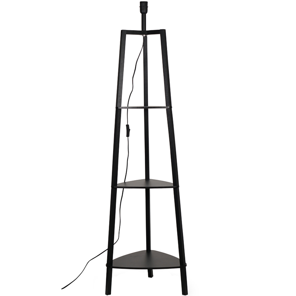 ValueLights Hiru 3 Shelf Black Floor Lamp Base Image 1